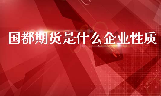 国都期货是什么企业性质_https://wap.fcdydaikuan.com_理财顾问_第1张