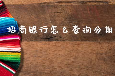 招商银行怎么查询分期_https://wap.fcdydaikuan.com_国际投资_第1张