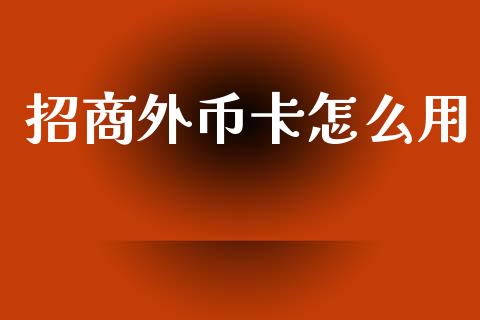 招商外币卡怎么用_https://wap.fcdydaikuan.com_新股数据_第1张