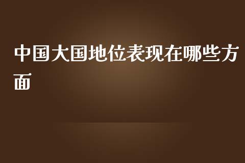 中国大国地位表现在哪些方面_https://wap.fcdydaikuan.com_理财顾问_第1张