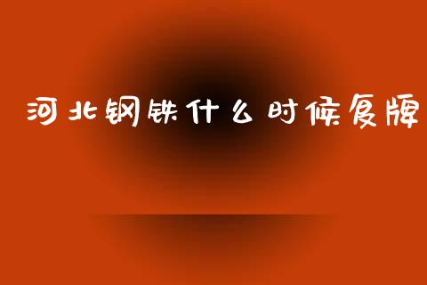 河北钢铁什么时候复牌_https://wap.fcdydaikuan.com_期货品种_第1张