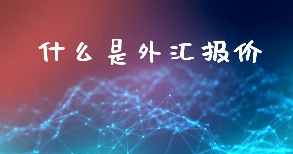 什么是外汇报价_https://wap.fcdydaikuan.com_国际投资_第1张