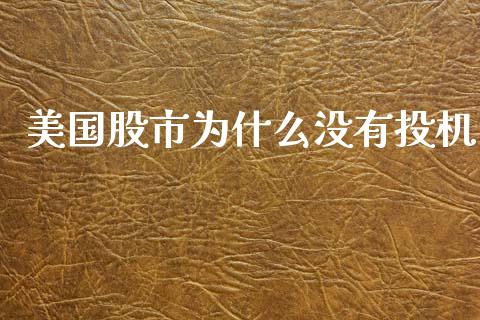 美国股市为什么没有投机_https://wap.fcdydaikuan.com_新股数据_第1张