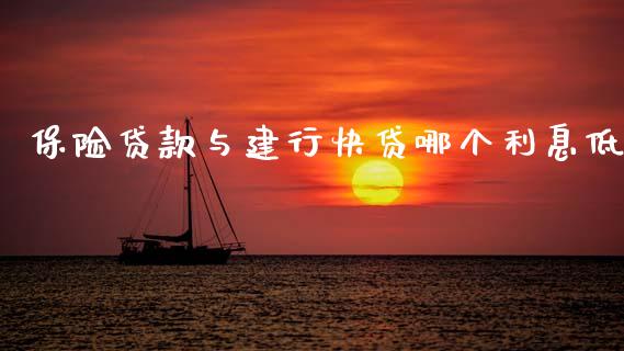 保险贷款与建行快贷哪个利息低_https://wap.fcdydaikuan.com_理财顾问_第1张