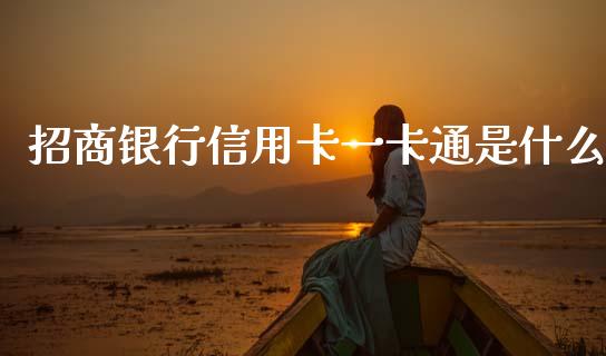招商银行信用卡一卡通是什么_https://wap.fcdydaikuan.com_金融机构_第1张