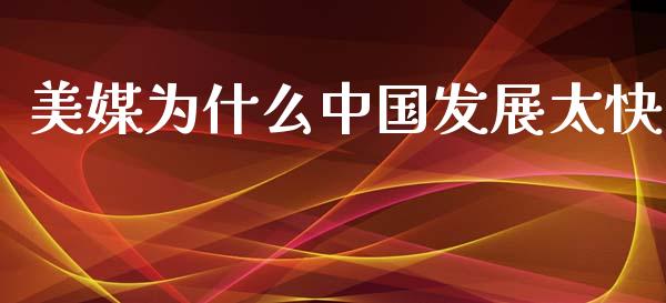 美媒为什么中国发展太快_https://wap.fcdydaikuan.com_理财顾问_第1张