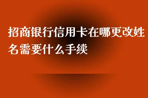 招商银行信用卡在哪更改姓名需要什么手续_https://wap.fcdydaikuan.com_理财顾问_第1张