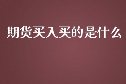 期货买入买的是什么_https://wap.fcdydaikuan.com_金融机构_第1张