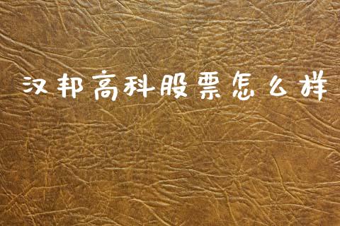 汉邦高科股票怎么样_https://wap.fcdydaikuan.com_投资策略_第1张