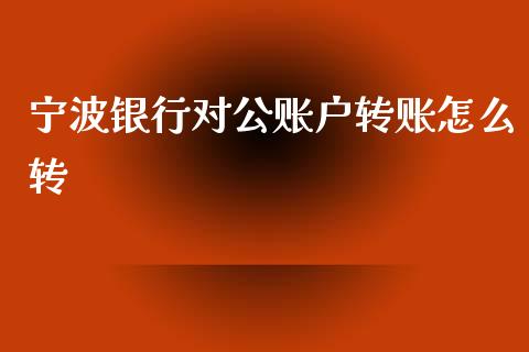 宁波银行对公账户转账怎么转_https://wap.fcdydaikuan.com_理财顾问_第1张