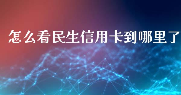 怎么看民生信用卡到哪里了_https://wap.fcdydaikuan.com_新股数据_第1张