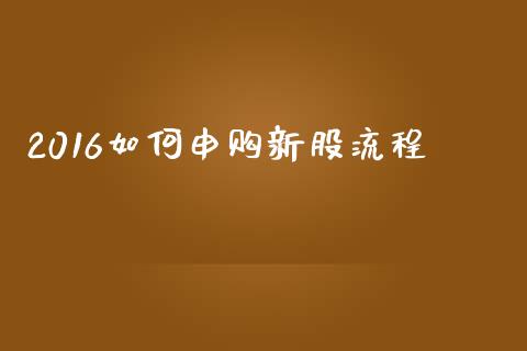 2016如何申购新股流程_https://wap.fcdydaikuan.com_投资策略_第1张