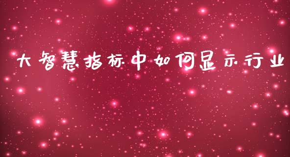 大智慧指标中如何显示行业_https://wap.fcdydaikuan.com_新股数据_第1张