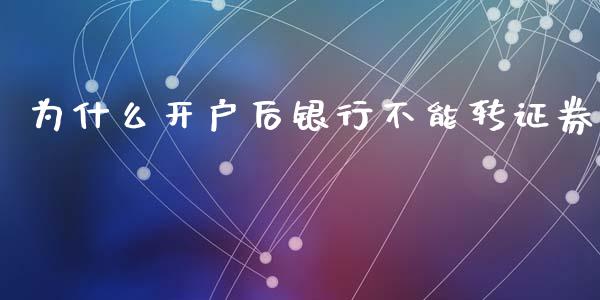 为什么开户后银行不能转证券_https://wap.fcdydaikuan.com_投资策略_第1张
