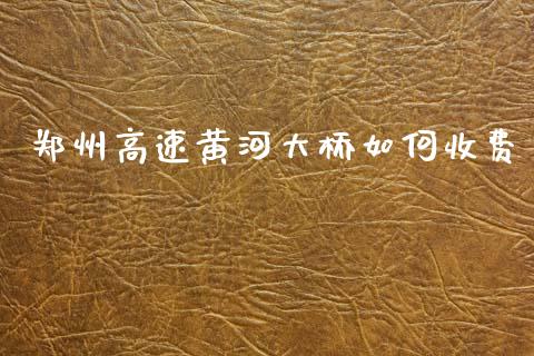 郑州高速黄河大桥如何收费_https://wap.fcdydaikuan.com_国际投资_第1张