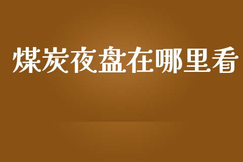 煤炭夜盘在哪里看_https://wap.fcdydaikuan.com_理财顾问_第1张