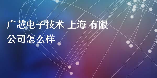 广芯电子技术 上海 有限公司怎么样_https://wap.fcdydaikuan.com_期货品种_第1张