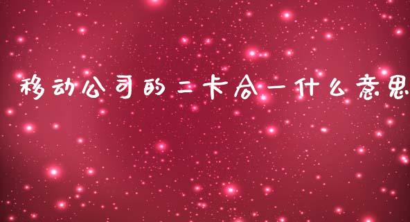 移动公司的二卡合一什么意思_https://wap.fcdydaikuan.com_理财顾问_第1张
