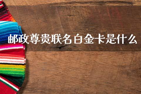 邮政尊贵联名白金卡是什么_https://wap.fcdydaikuan.com_理财顾问_第1张