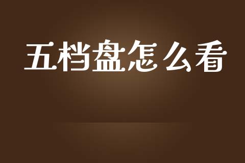 五档盘怎么看_https://wap.fcdydaikuan.com_金融机构_第1张