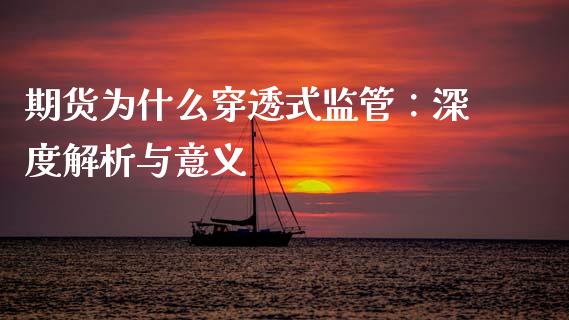 期货为什么穿透式监管：深度解析与意义_https://wap.fcdydaikuan.com_国际投资_第1张