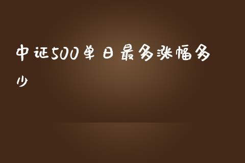 中证500单日最多涨幅多少_https://wap.fcdydaikuan.com_金融机构_第1张