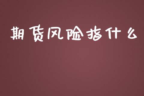 期货风险指什么_https://wap.fcdydaikuan.com_投资策略_第1张