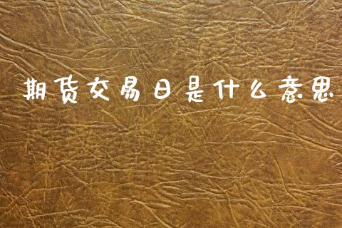 期货交易日是什么意思_https://wap.fcdydaikuan.com_理财顾问_第1张