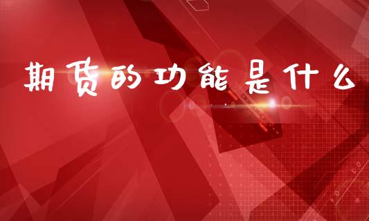 期货的功能是什么_https://wap.fcdydaikuan.com_金融机构_第1张