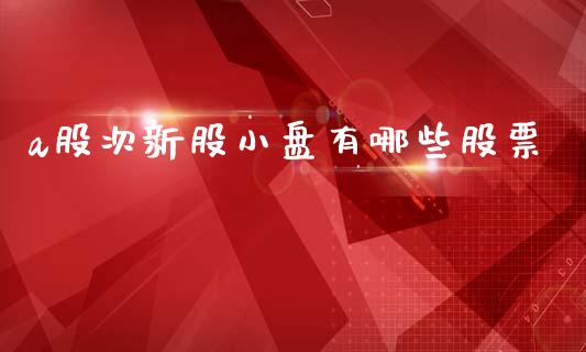 a股次新股小盘有哪些股票_https://wap.fcdydaikuan.com_投资策略_第1张