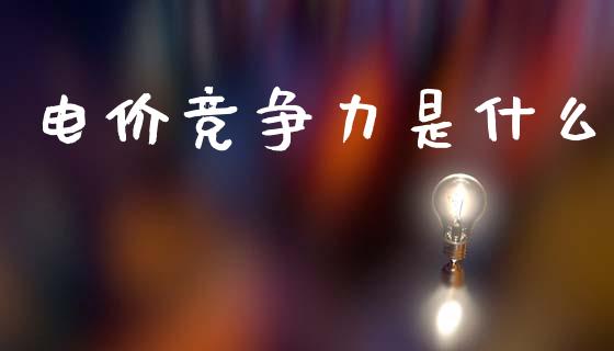 电价竞争力是什么_https://wap.fcdydaikuan.com_期货品种_第1张