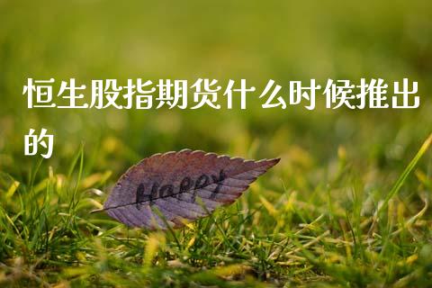 恒生股指期货什么时候推出的_https://wap.fcdydaikuan.com_理财顾问_第1张