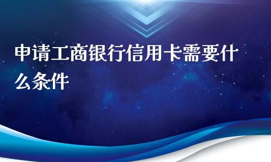 申请工商银行信用卡需要什么条件_https://wap.fcdydaikuan.com_国际投资_第1张