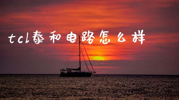 tcl泰和电路怎么样_https://wap.fcdydaikuan.com_期货品种_第1张