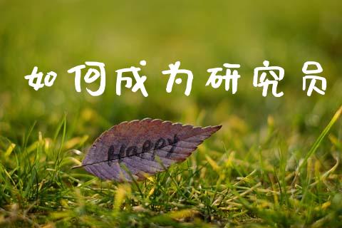 如何成为研究员_https://wap.fcdydaikuan.com_投资策略_第1张