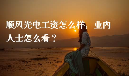 顺风光电工资怎么样，业内人士怎么看？_https://wap.fcdydaikuan.com_国际投资_第1张