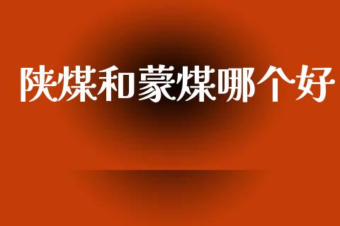 陕煤和蒙煤哪个好_https://wap.fcdydaikuan.com_期货品种_第1张