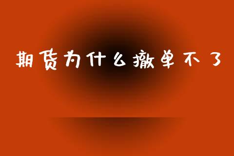 期货为什么撤单不了_https://wap.fcdydaikuan.com_理财顾问_第1张