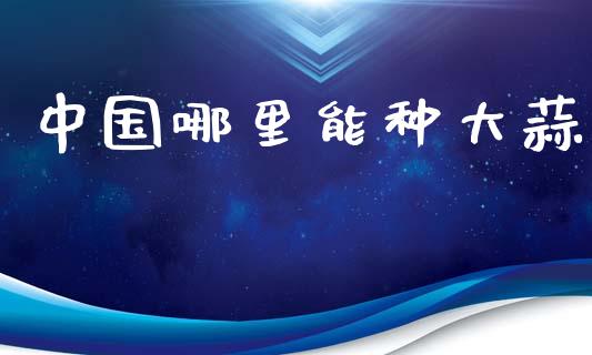 中国哪里能种大蒜_https://wap.fcdydaikuan.com_新股数据_第1张