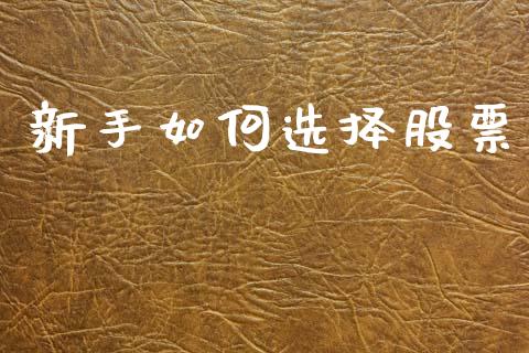 新手如何选择股票_https://wap.fcdydaikuan.com_金融机构_第1张