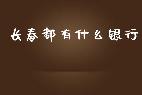 长春都有什么银行_https://wap.fcdydaikuan.com_投资策略_第1张
