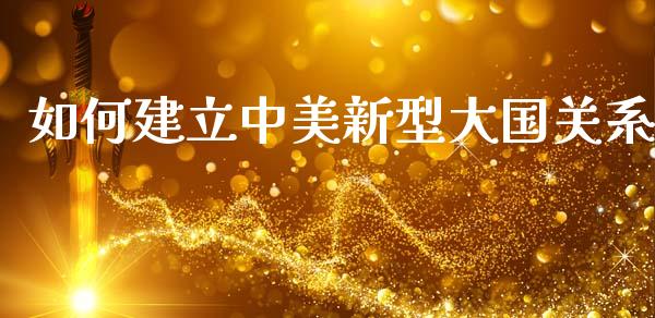 如何建立中美新型大国关系_https://wap.fcdydaikuan.com_期货品种_第1张