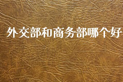 外交部和商务部哪个好_https://wap.fcdydaikuan.com_期货品种_第1张