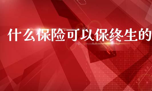 什么保险可以保终生的_https://wap.fcdydaikuan.com_期货品种_第1张