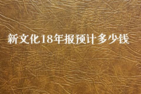新文化18年报预计多少钱_https://wap.fcdydaikuan.com_金融机构_第1张