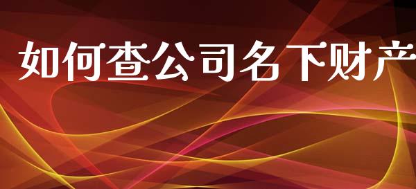 如何查公司名下财产_https://wap.fcdydaikuan.com_投资策略_第1张