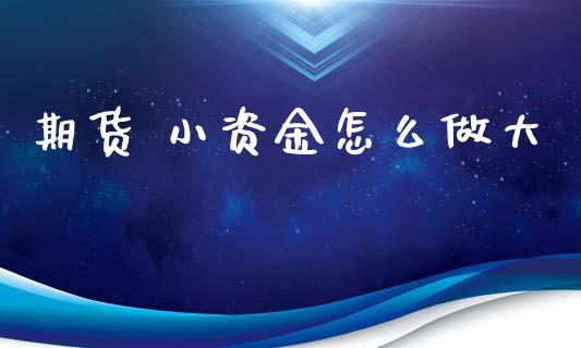 期货 小资金怎么做大_https://wap.fcdydaikuan.com_期货品种_第1张