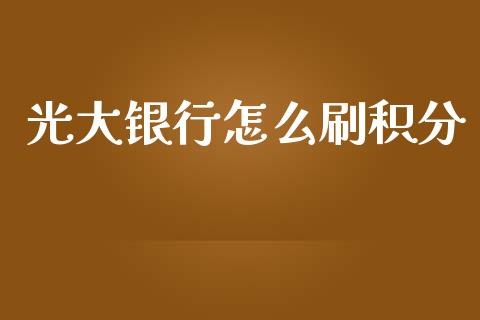 光大银行怎么刷积分_https://wap.fcdydaikuan.com_投资策略_第1张