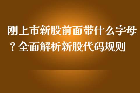 刚上市新股前面带什么字母?全面解析新股代码规则_新股数据_第1张_国际投资_理财顾问_投资策略_金融机构 刚上市新股前面带什么字母?全面解析新股代码规则_https://wap.fcdydaikuan.com_新股数据_第1张