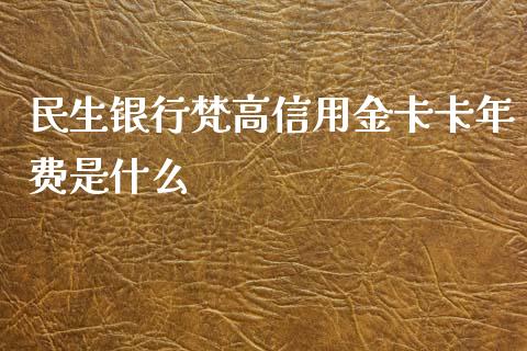 民生银行梵高信用金卡卡年费是什么_https://wap.fcdydaikuan.com_期货品种_第1张